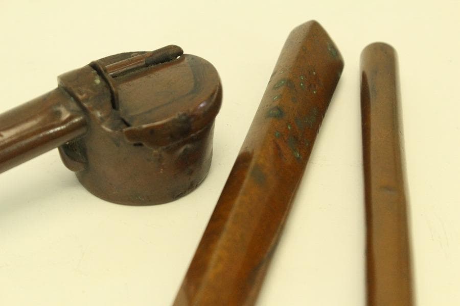 古銅 矢立 文房具 筆筒 十六個 まとめて(A564)