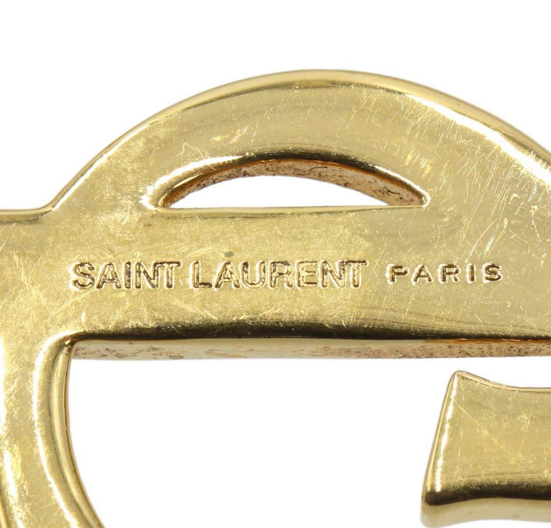 R2532 超美品 サンローラン YSL ロゴ ブローチ