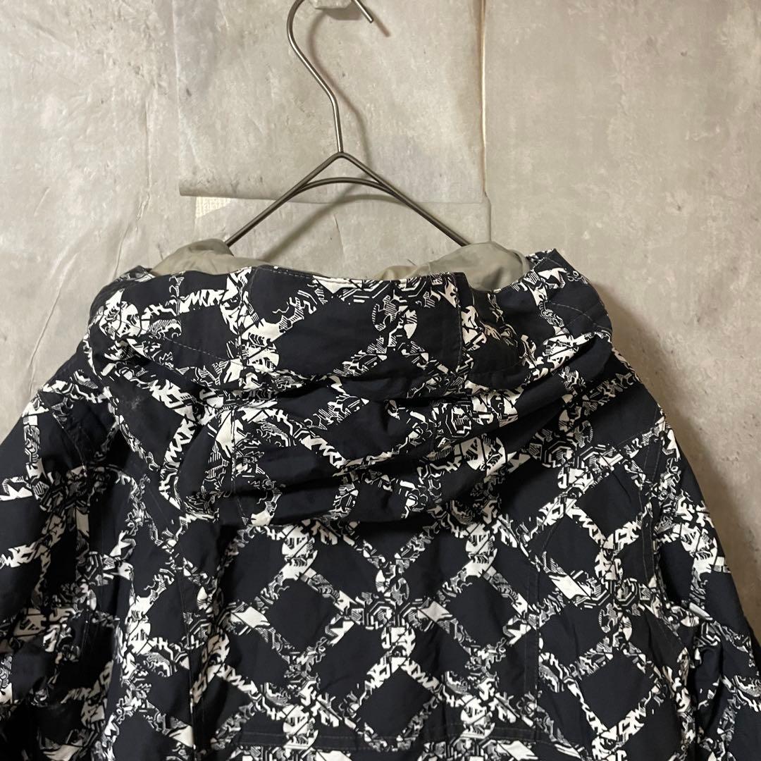 Burtonバートンスキーウェアスノーボードジャケットパーカー黒ブラック総柄希少