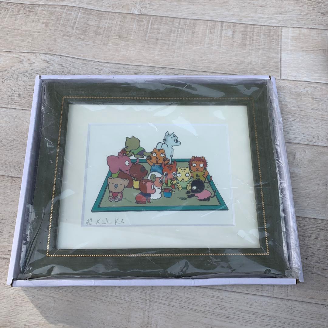 玖保キリコ　リトグラフ　額縁　動物
