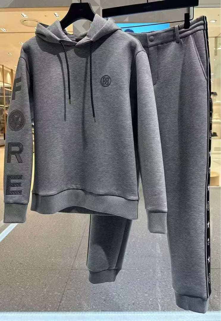 ジーフォアゴルフメンズ G/FORE パーカーグレー フード付きスウェットセット