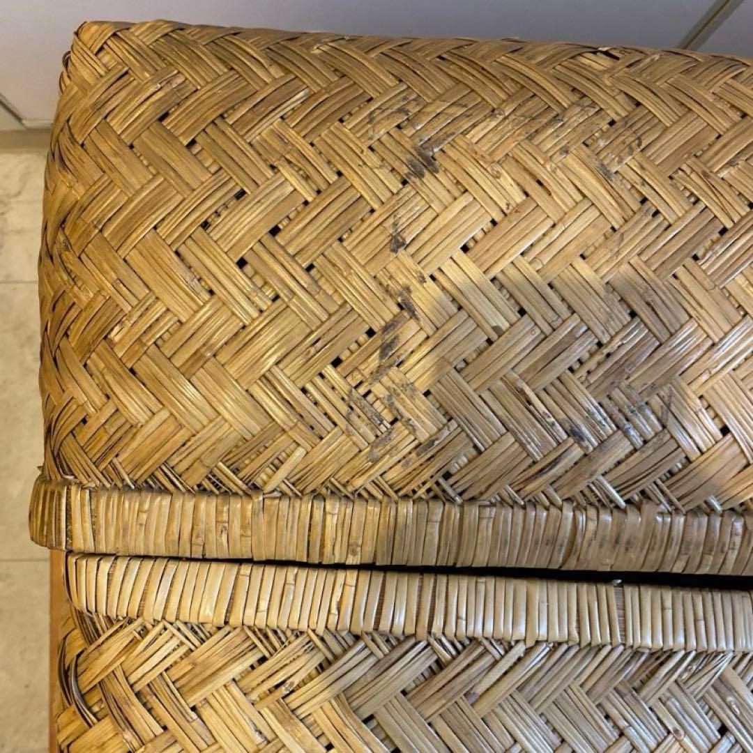 【最終価格】 ① 竹行李 柳ごおり昭和レトロ 葛籠 竹細工 大籠 箪笥カゴ