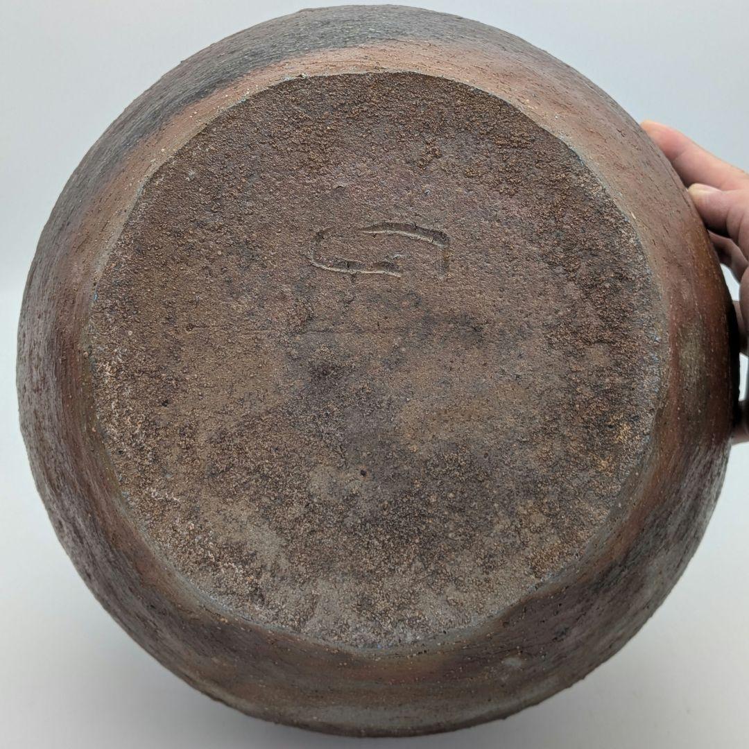 【水漏れあり】中村六郎 備前焼 大壺 大壷 紐作り 希少 置物 インテリア つぼ