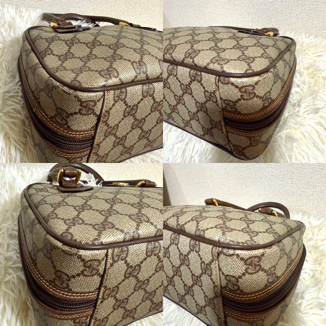 【美品】GUCCI　オールドグッチ　ハンドバッグ　PVC　GG柄　GGスプリーム