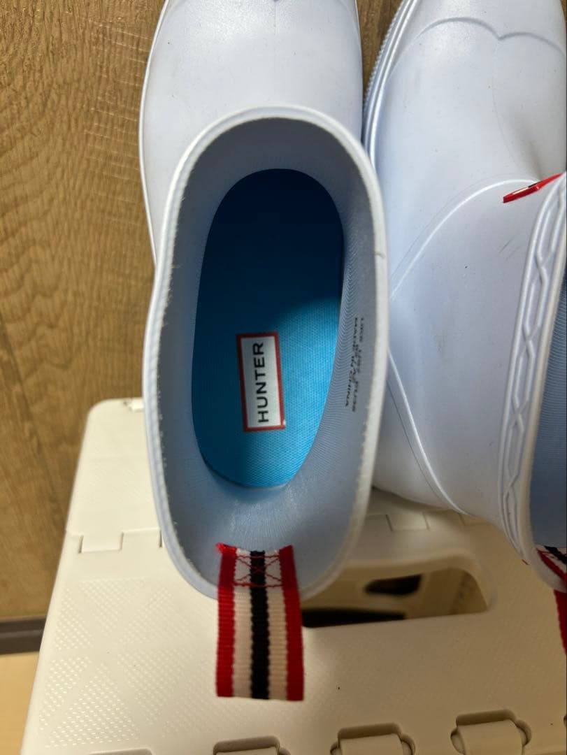 HUNTER ライトブルー ショートレインブーツ