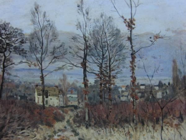 Alfred Sisley、森のはずれの村、希少画集画、新品高級額、額装付