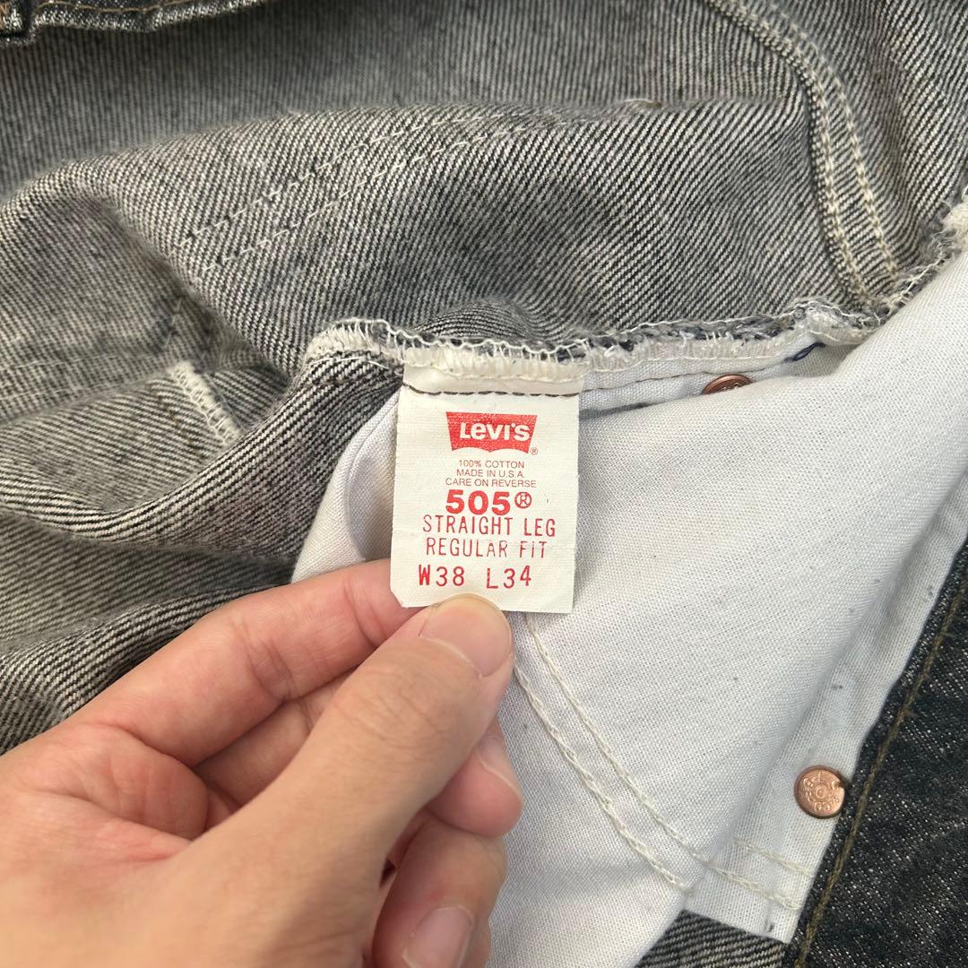 ざ*ん様 90s Levi's 505 先染めブラック USA製 w38 オレン