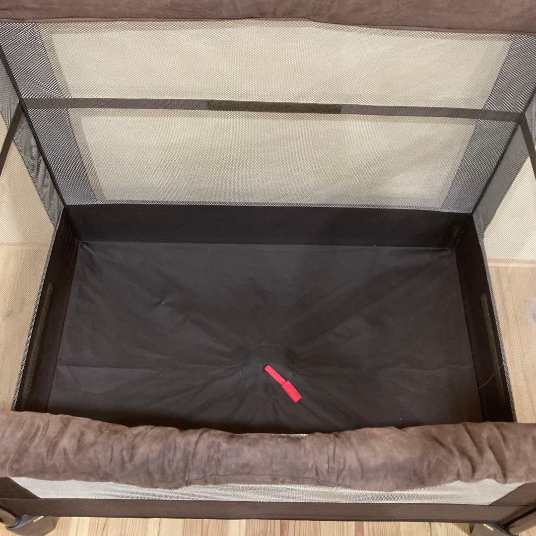 Aprica ココネルエアープラス ベビーベッド ブラウン 洗えるマット