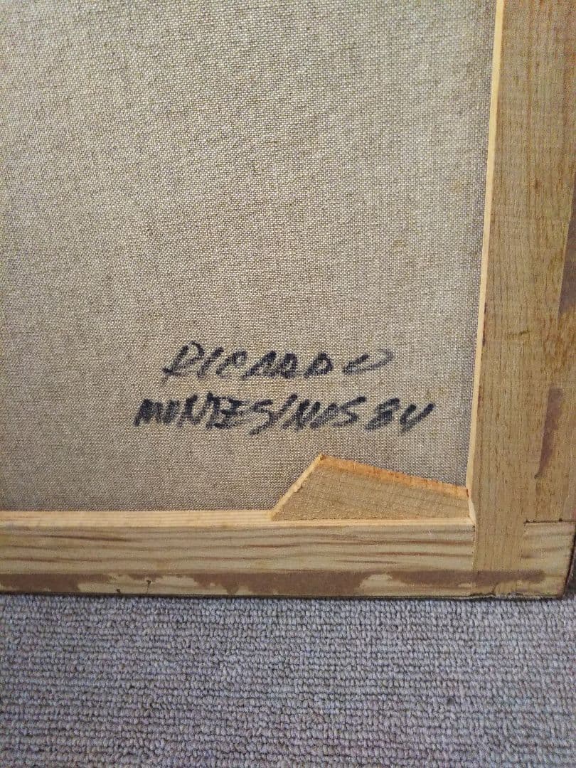 リカルド・モンテシノス 【 パレハの行列】スペイン 油彩 署名有 1984年