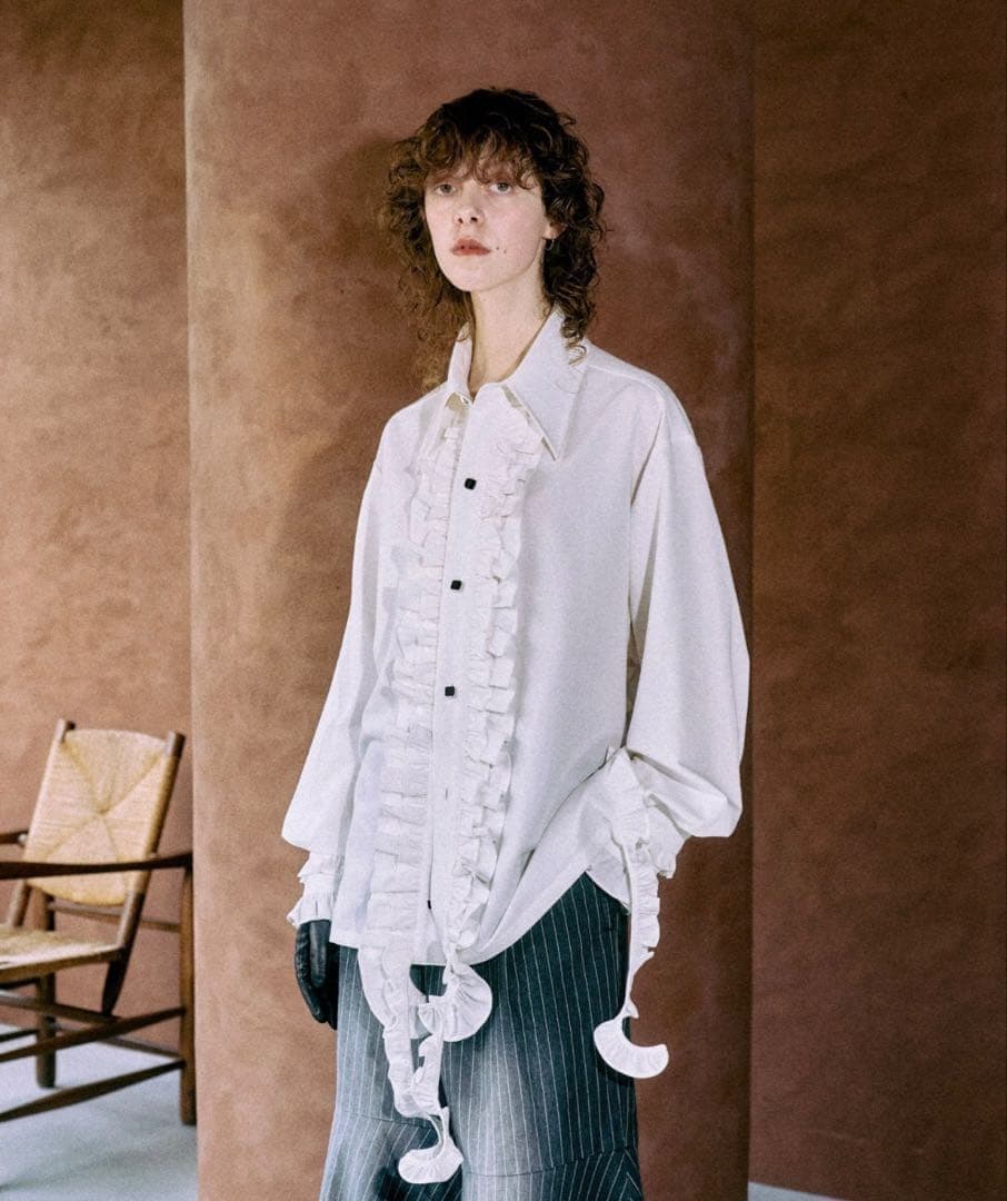 seyto サイズ2 / ロングフリルビックカラーシャツ