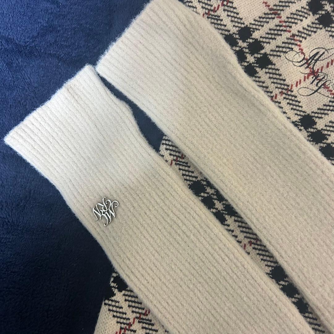 ミシェルマカロン ファースリーブチェックワンピース