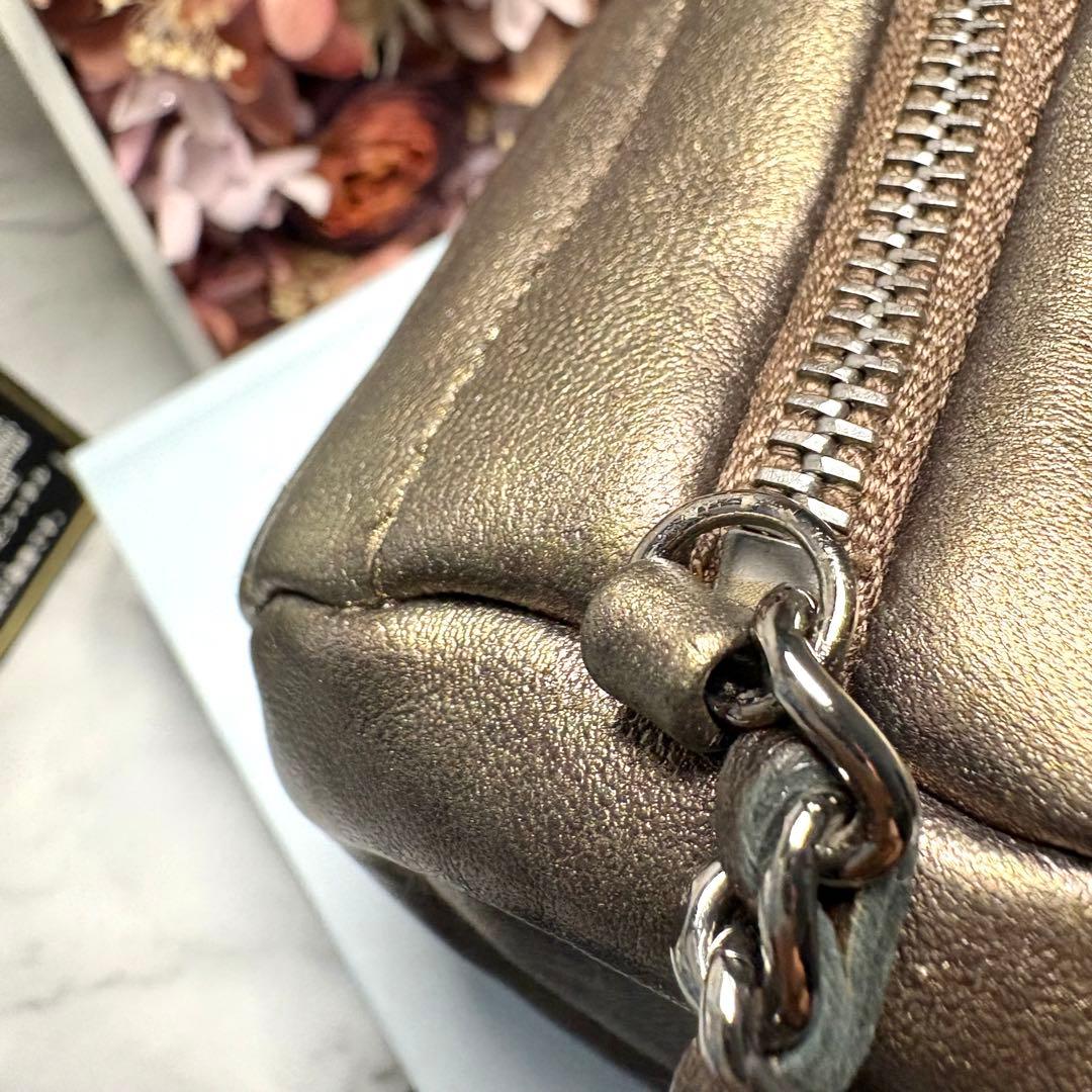 ♡激レア♡CHANEL ハンドバッグ メタリックグレー チェーンハンドル レザー