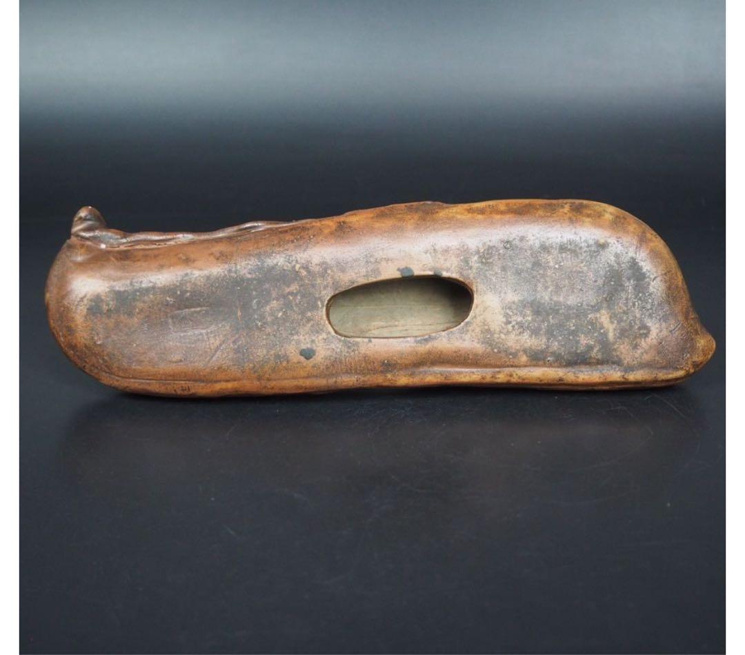 送料無料　江戸～明治　備前焼置物　陶印あり　秀逸作