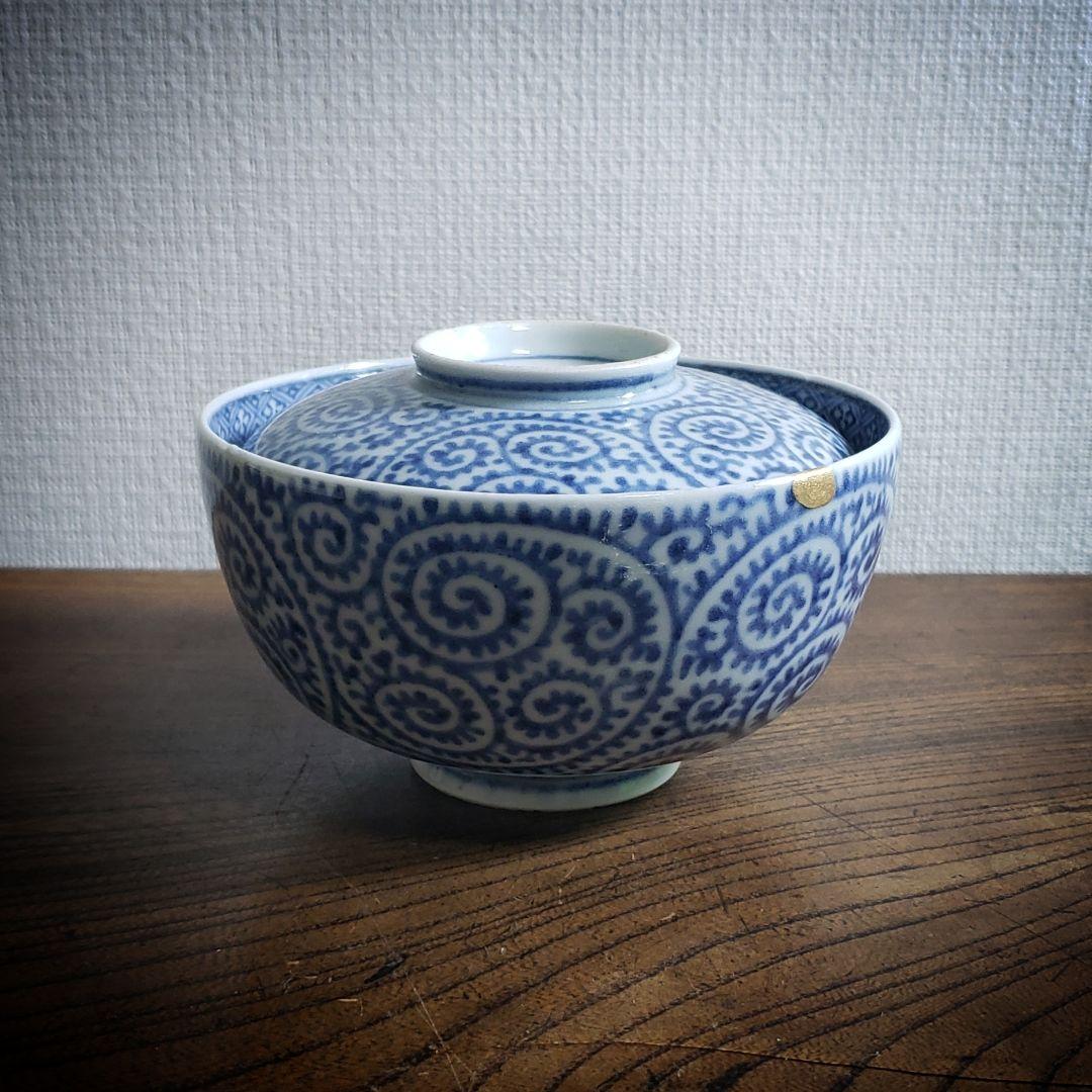 蓋物　蛸唐草　大　富貴長春　染付　松竹梅　古伊万里　訳あり