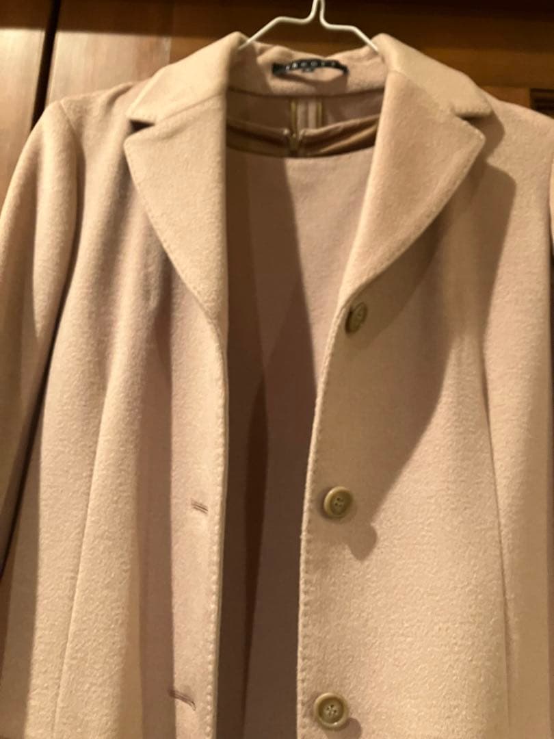 希少　セオリー　ウールとカシミヤ混ノースリーブワンピースとコートアンサンブル