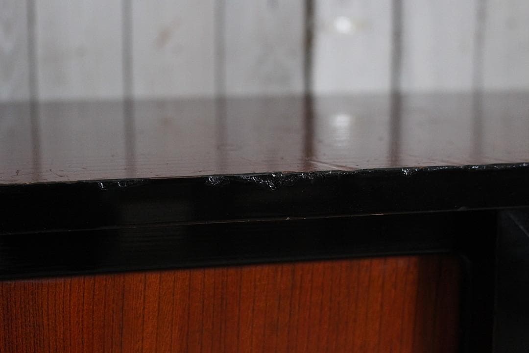 丸金具付き小抽斗3杯×欅戸の戸棚　庄内箪笥　タンス　収納　古家具　古民家時代家具