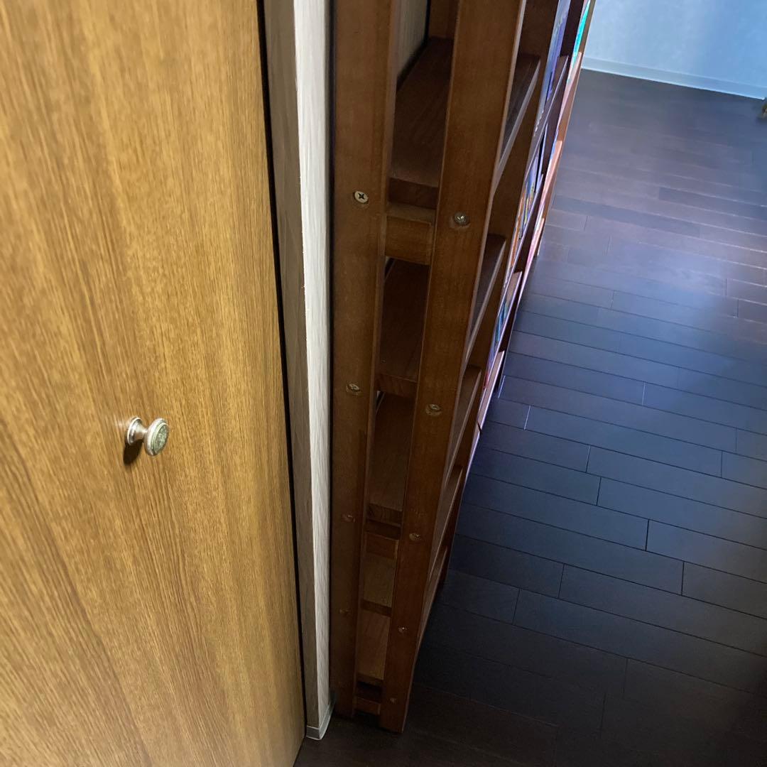 ベルメゾン 突っ張らずに取り付けられる薄型ラック 本棚 幅30 ダークブラウン