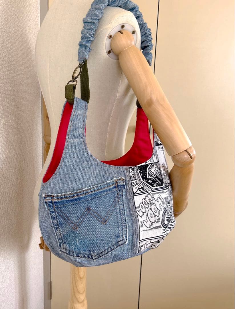 ♡お値下げします♡さまオーダー。サイドボタンデニムリメイクトートバッグ、他一点