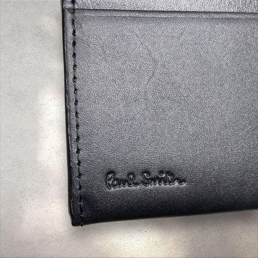 Paul Smith 名刺入れ ポールスミス ブラック ストライプポイント 黒
