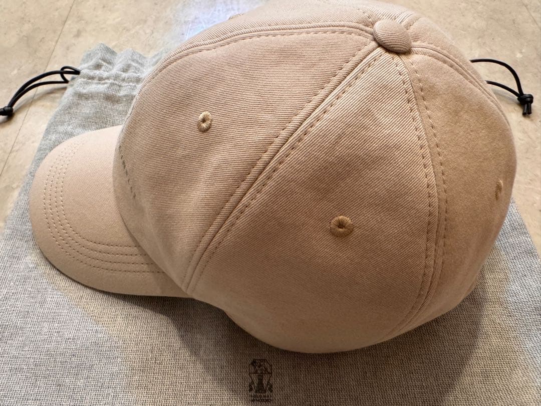 【新品未使用】BRUNERO CUCINELLI コットンキャップベージュ L
