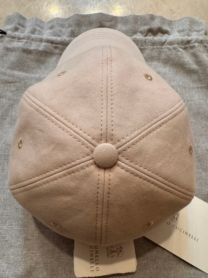 【新品未使用】BRUNERO CUCINELLI コットンキャップベージュ L