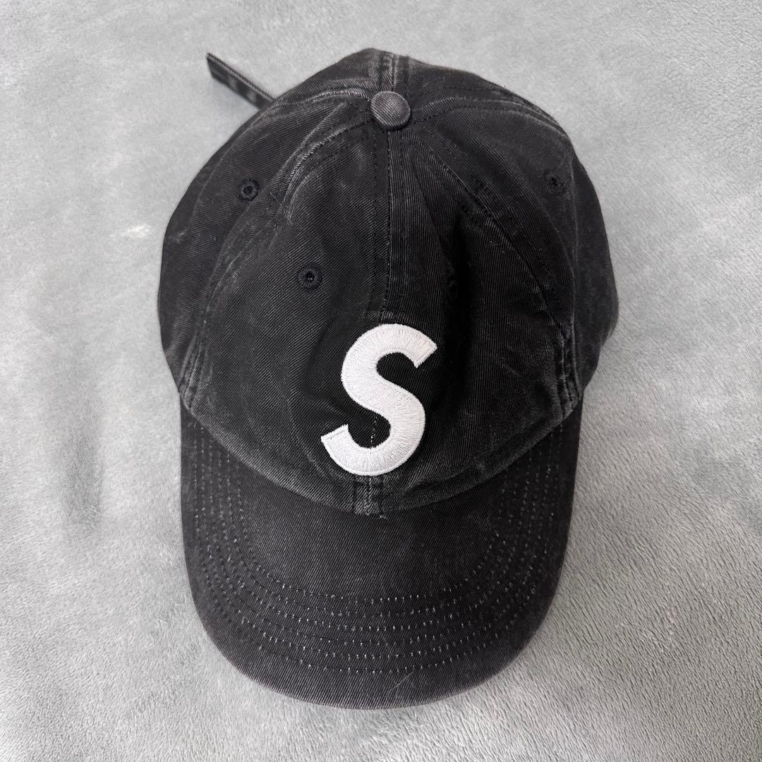 Supreme ブラックキャップ Sロゴ刺繍