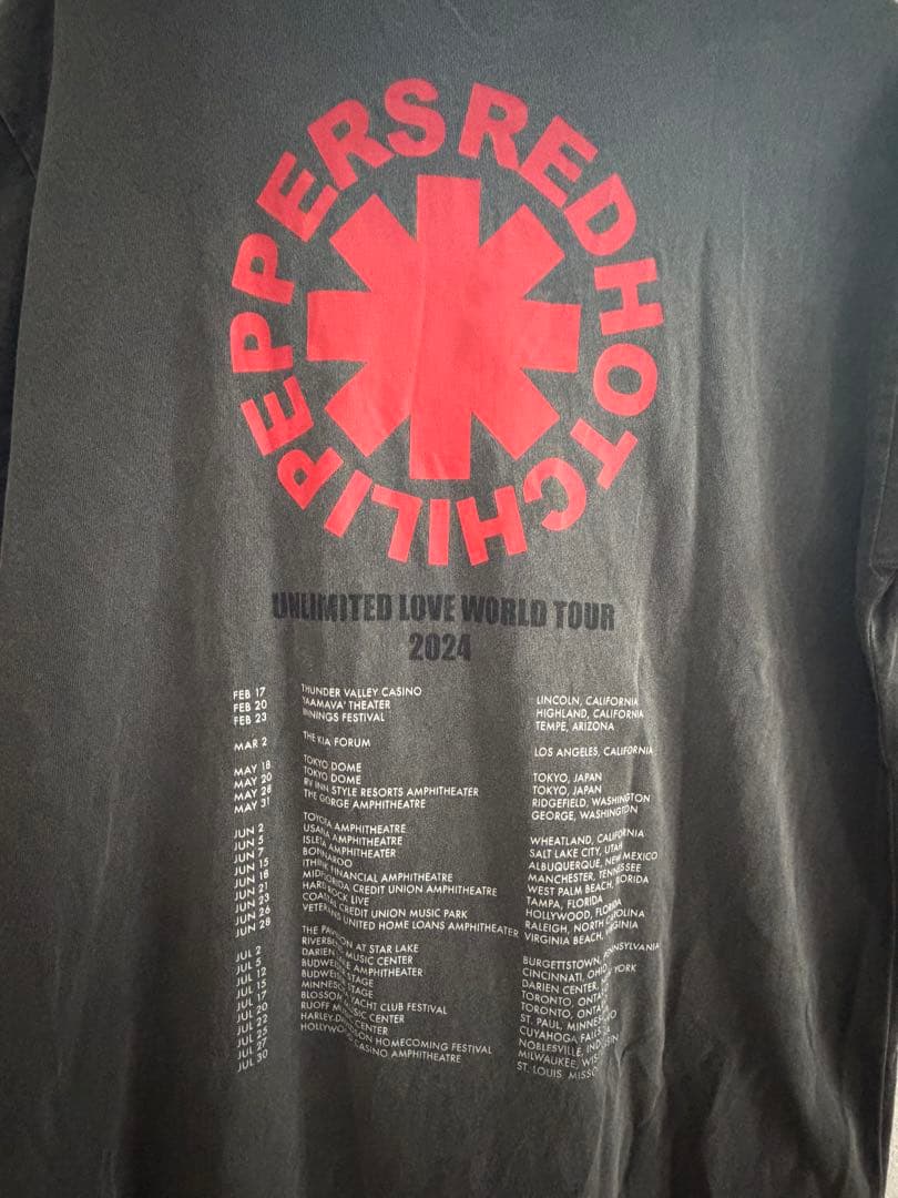 レッチリ 2024 東京ドーム ツアーTシャツ