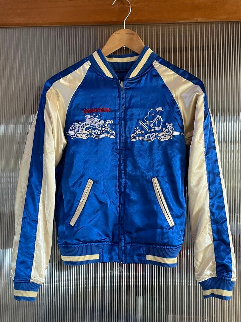 Disney ディズニー ドナルドダック スカジャン リバーシブル 刺繍 M
