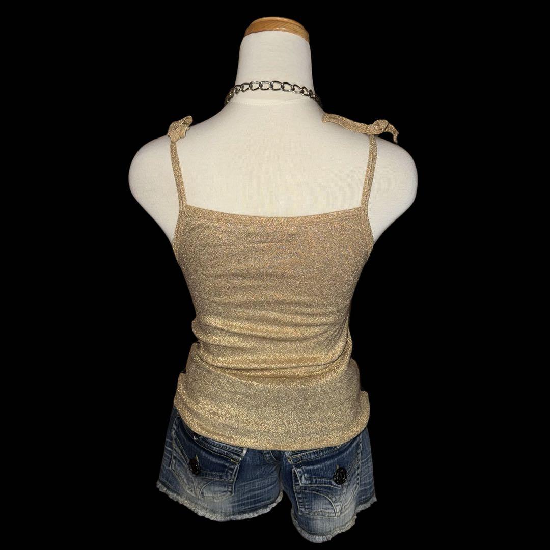 90s 初期 ヒステリックグラマー キャミソール 平成 ギャル ゴールド ラメ