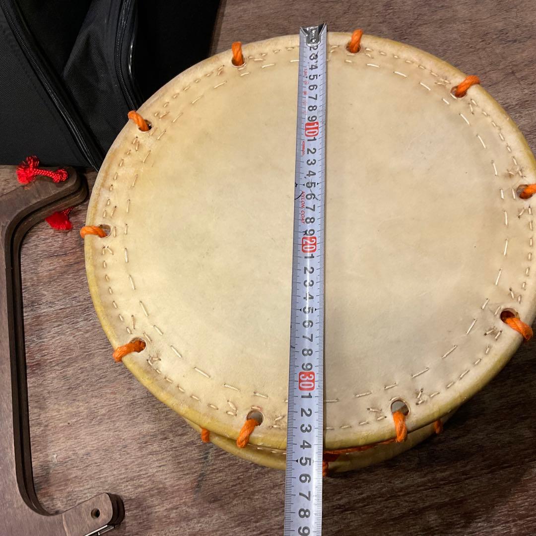 【良品】35cm！締太鼓 和太鼓 太鼓台 スタンド ケース付き 和楽器 伝統芸能