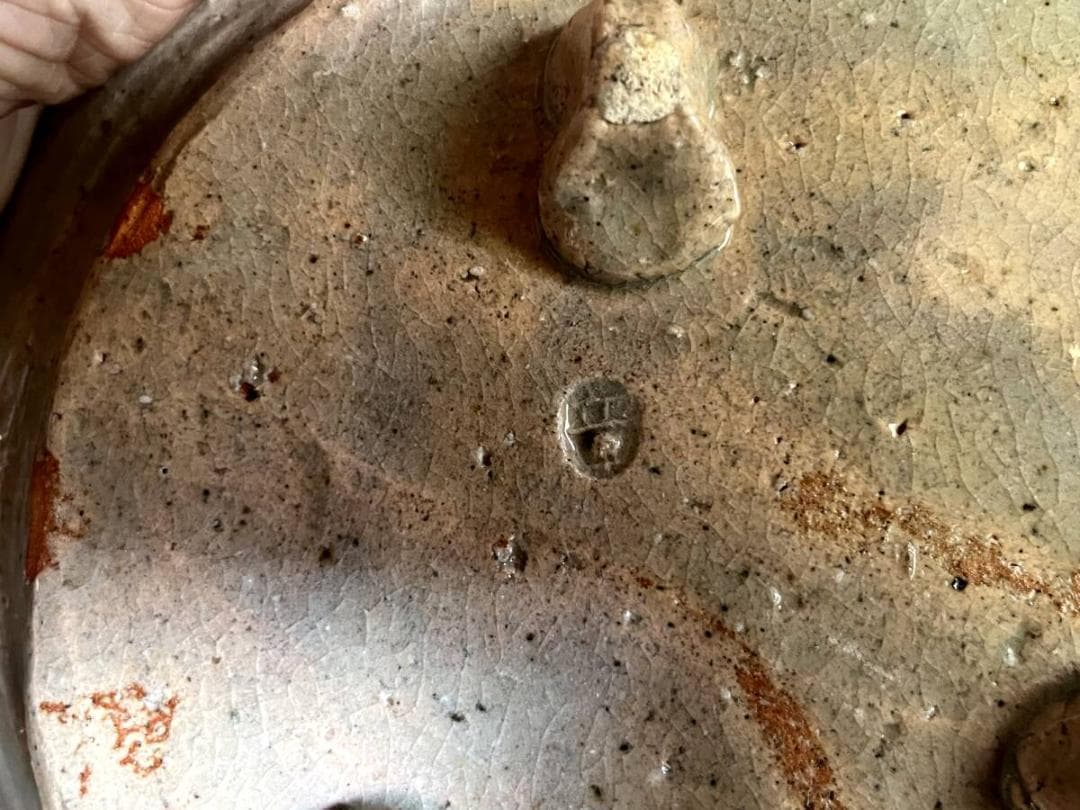 鉢■絵唐津 花唐草紋 菓子器 三つ足平鉢 深皿 古美術 時代物 骨董品■