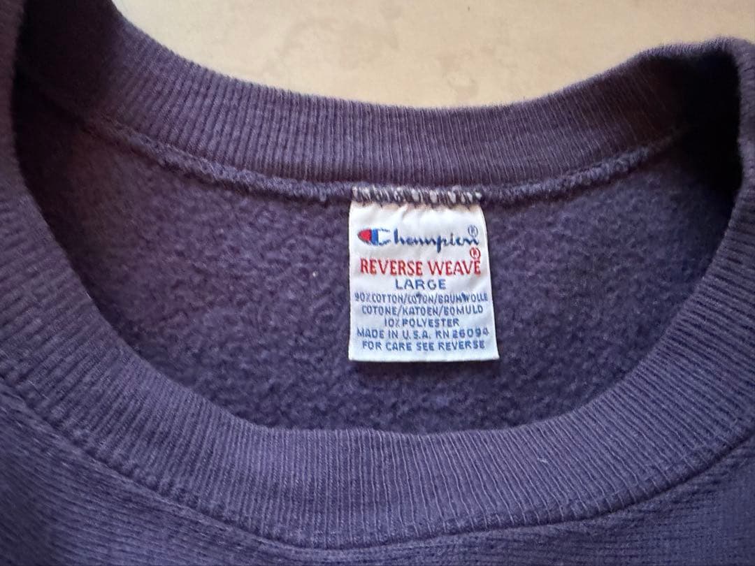 チャンピオンリバースウィーブ 90s サイズL USA 茄子紺　美品