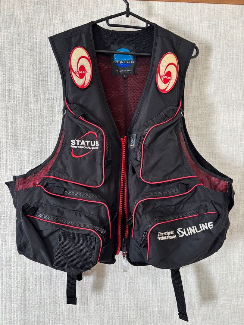 サンライン ステータス磯フローティングベスト(F)、同社タオル付き