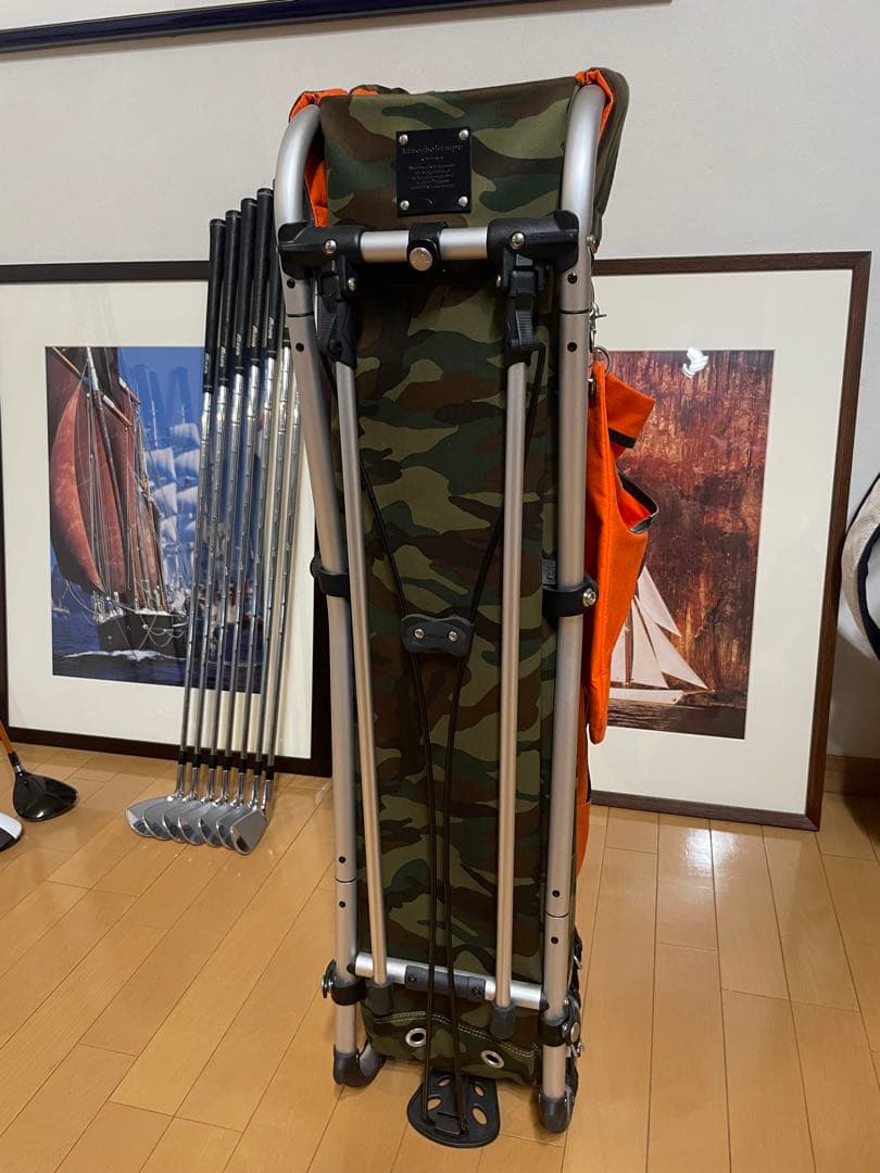 ミズノ木の庄帆布迷彩柄 スタンドゴルフバッグ