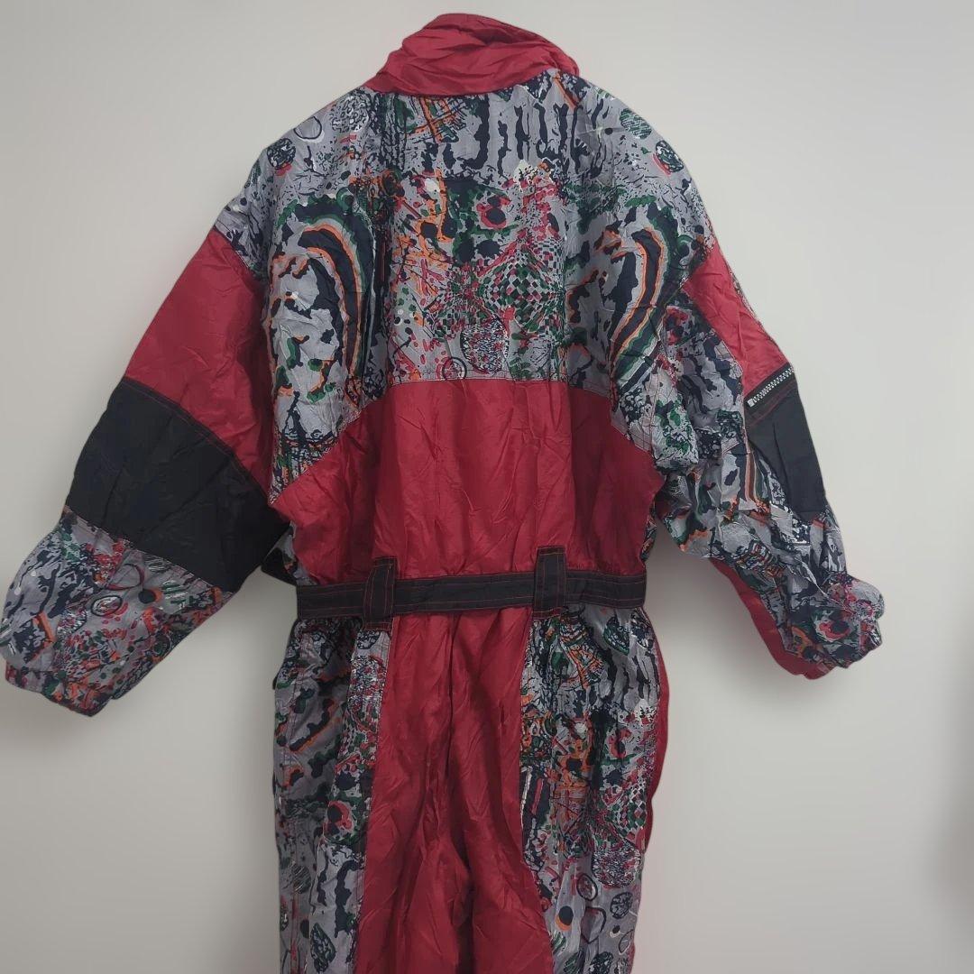 レトロ ヴィンテージ 総柄 スキーウェア つなぎ ジャンプスーツ