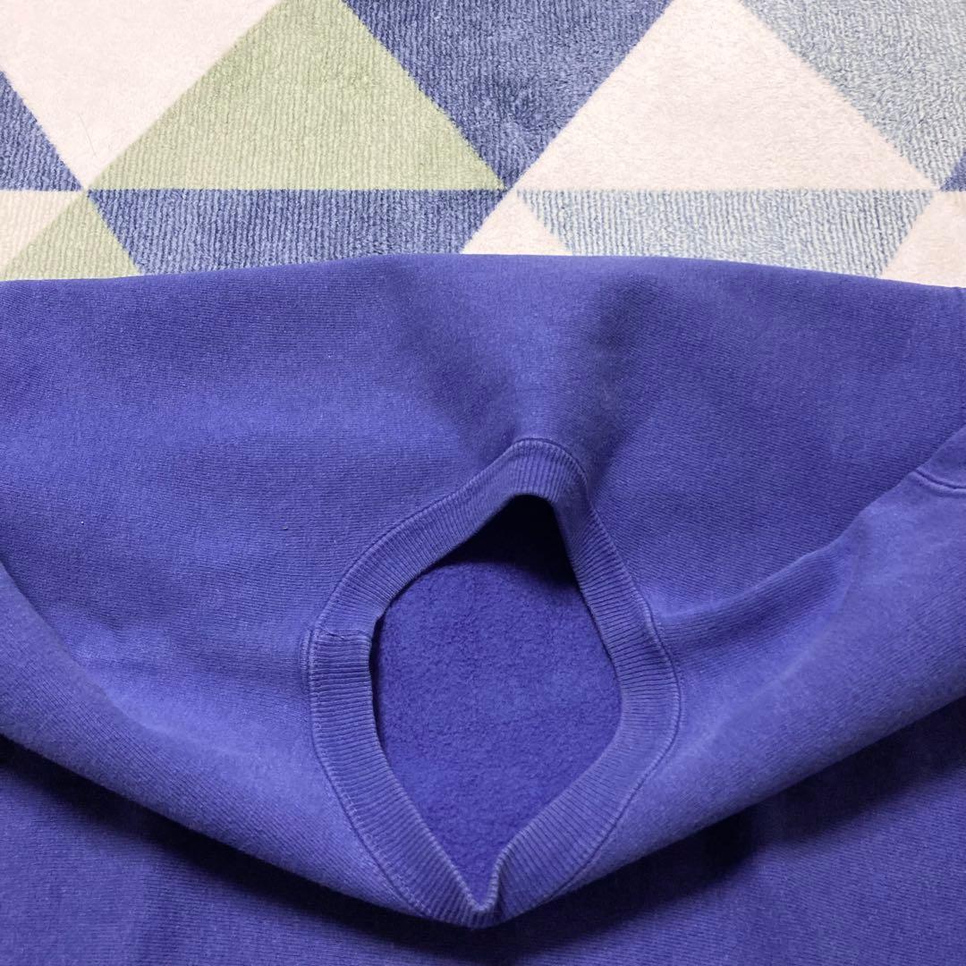 90s Championブルー系三段 リバースウィーブ刺繍タグ XL USA製