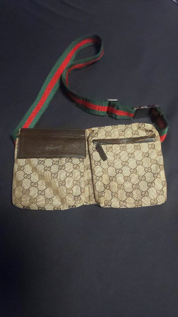 美品　グッチ　CG キャンパス　ウエストポーチ　ボディバッグ※要確認
