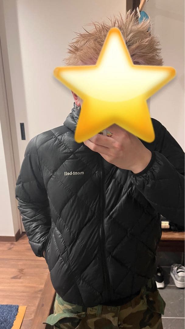 【mont-bell】 リバーシブル ダウンジャケット 黒/赤 キルティング