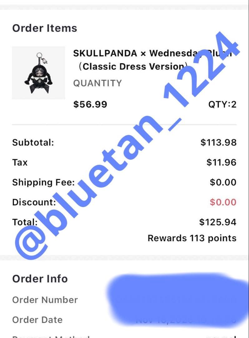 アメリカ　SKULLPANDA × Wednesday ぬいぐるみ セット