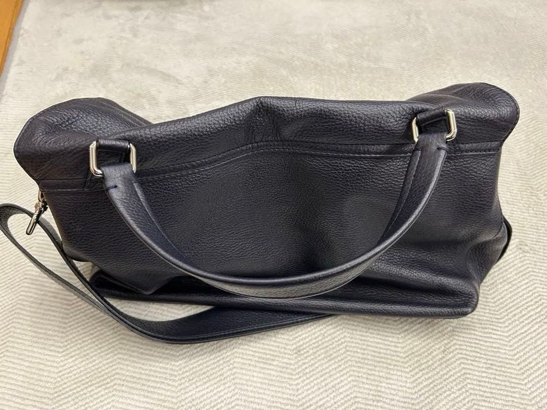 ZANELLATO POSTINA ネイビー　レザー ショルダーバッグ　M+