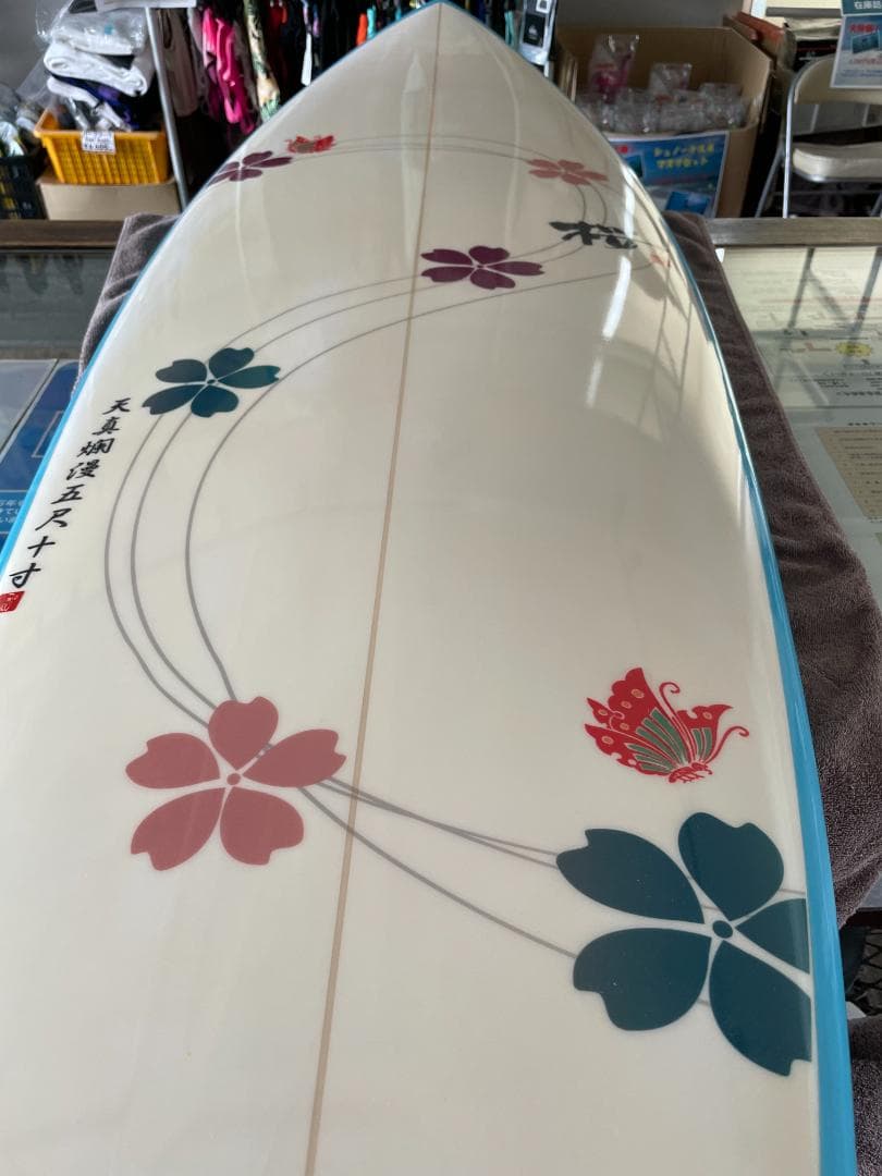 【配送料込】和柄サーフボード　天真爛漫 5'10 ディスプレイにも最適