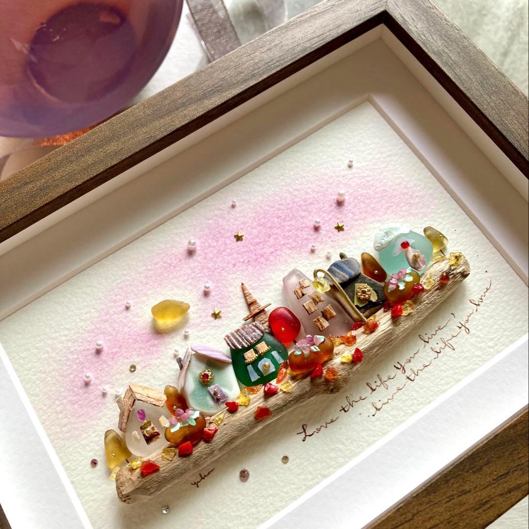 れい　オーダー受付　シーグラス／天然石／フレームアート