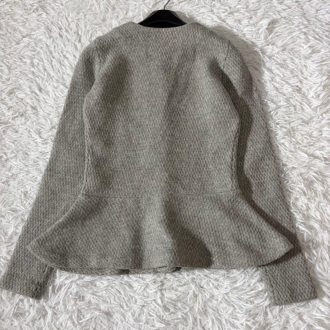 美品　ラルフローレン　カシミヤ混カーディガン　ペプラム　エンブレムボタン