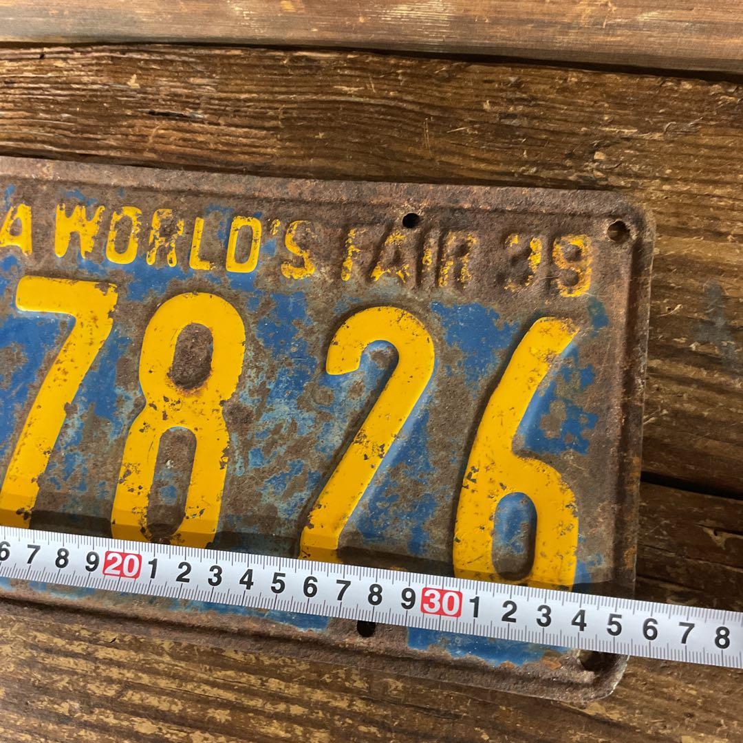 30'sカリフォルニア　ワールドフェア　ナンバープレート