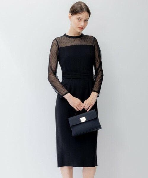 O409新品23区【APPLAUDIR】ダブルクロス ドレス38￥36300