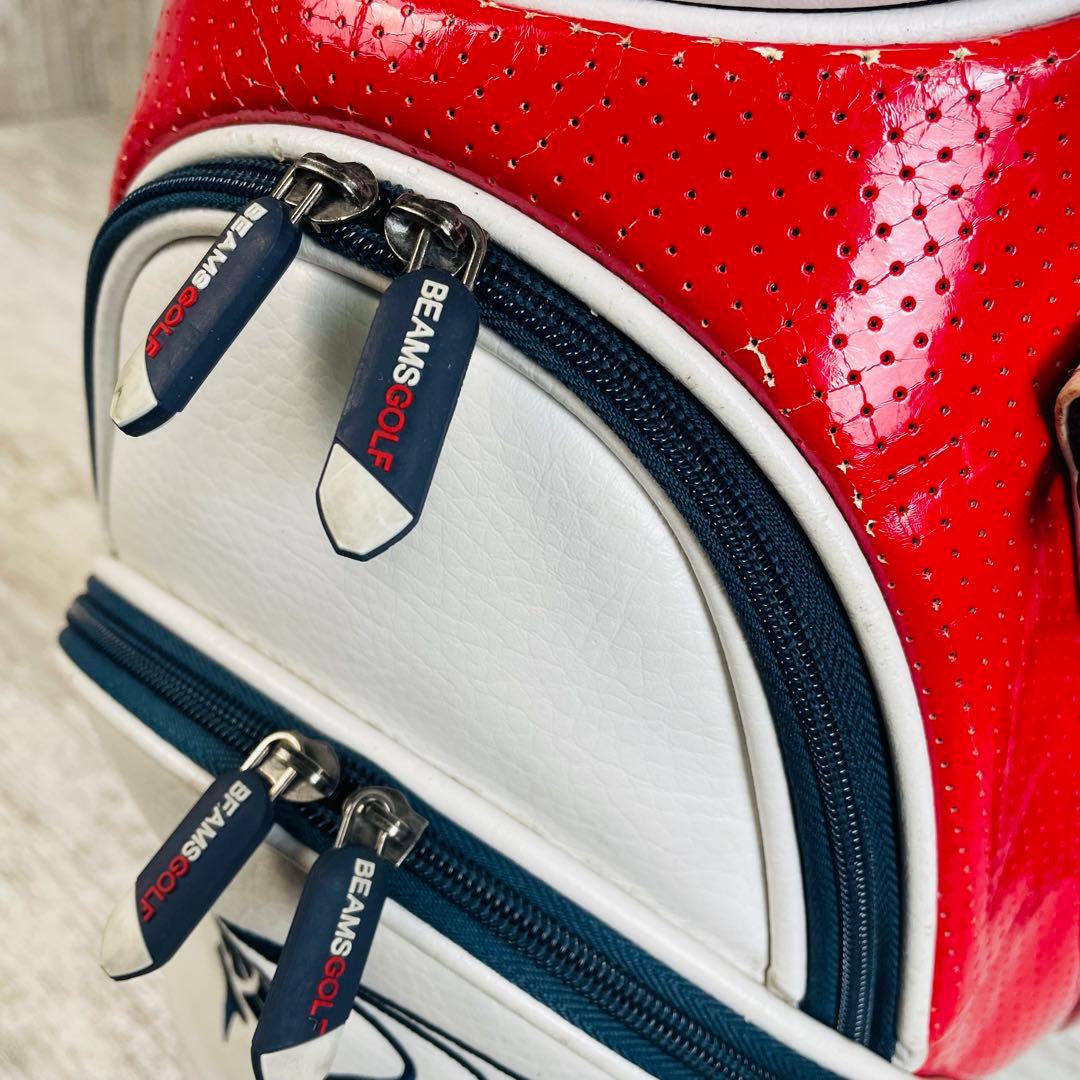 BEAMS GOLF ビームスゴルフ　ツアータイプキャディバッグ　トリコロール柄