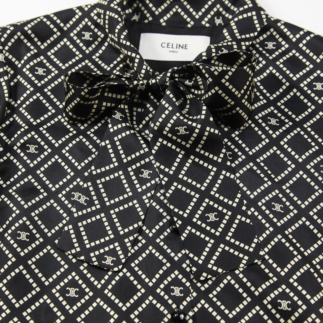 極美品 CELINE 24AW バスク ミニドレス / シルクツイル トリオンフ