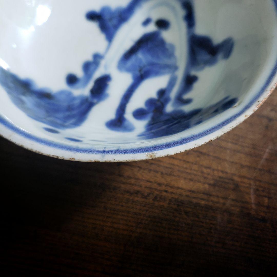 古染付　皿　なずな　草文様　中国骨董　鉢　丼　茶碗