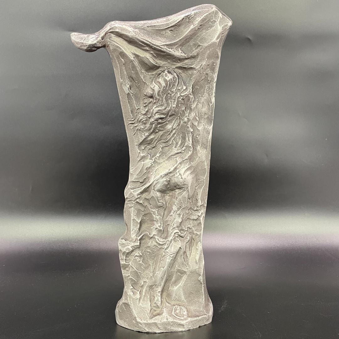 銘有 田島義朗 アルミ鋳物製 造形彫刻 現代彫刻 高さ32.5cm SB20