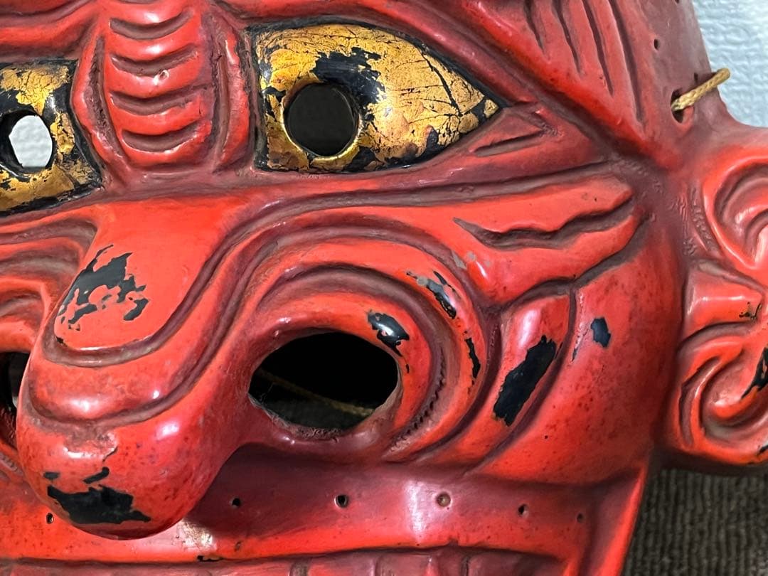 お面　能面　舞楽面　鬼面　般若　神楽面 アンティーク　レトロ　壁掛け　骨董 猿面